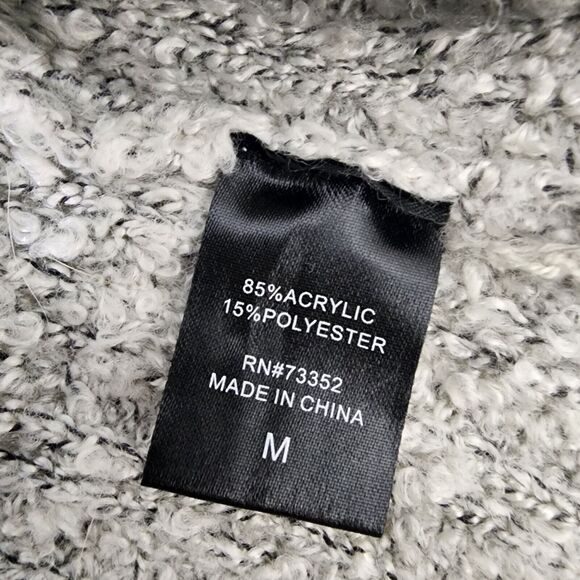 Tribekka 44 Cardigan Sweater Medium Gray Cozy Knit Open Front Pocket Long Sleeve - Picture 10 of 11